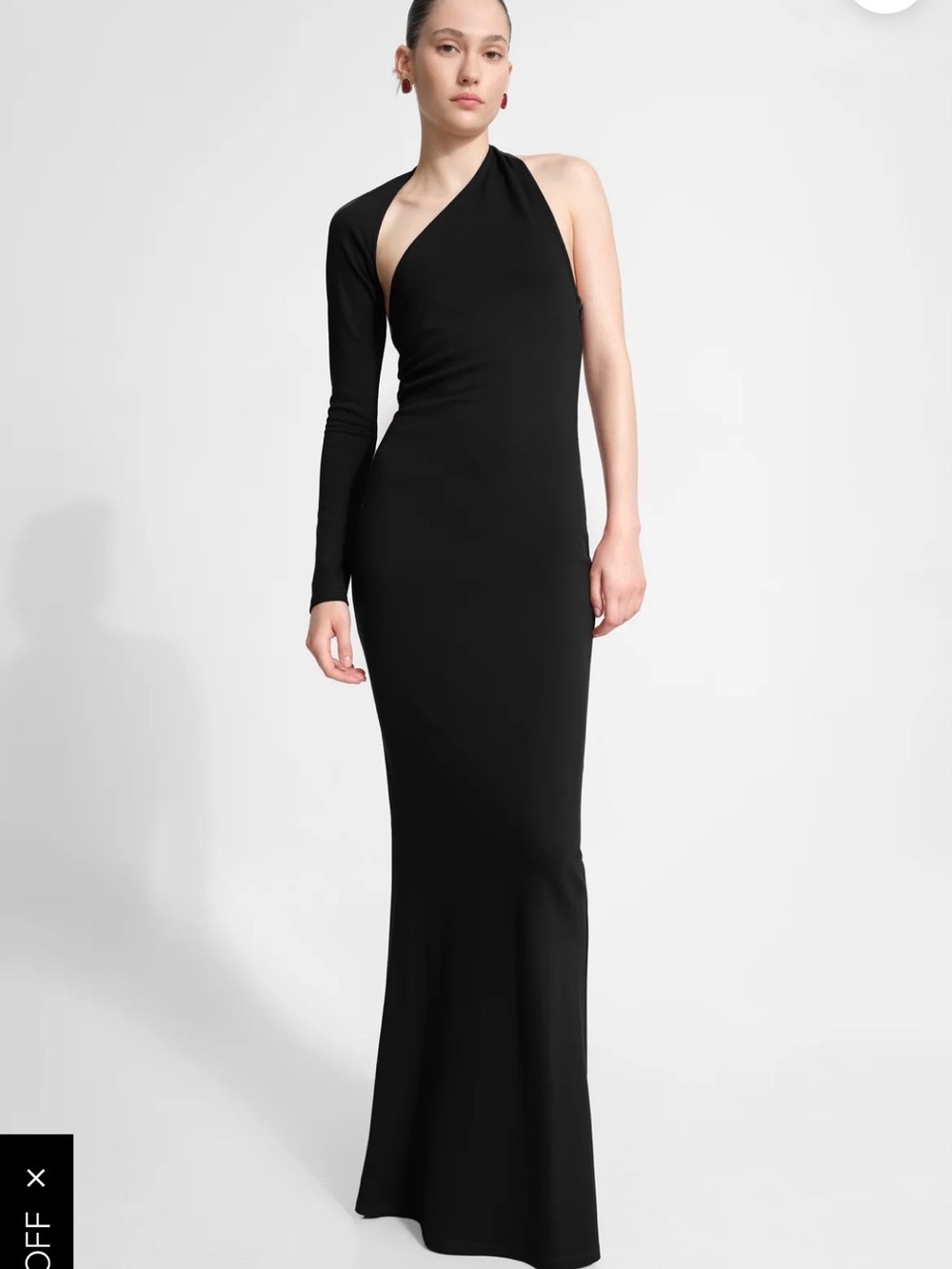 Marcella Manhattan One-Shoulder Evening Gown Black Contemporary Medium.